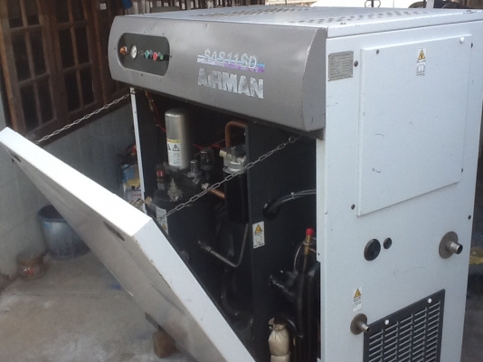 ปั๊มลมแบบสกรูAIRMAN SAS 11 SD 15Hp เก่าญี่ปุ่น ปี 2006