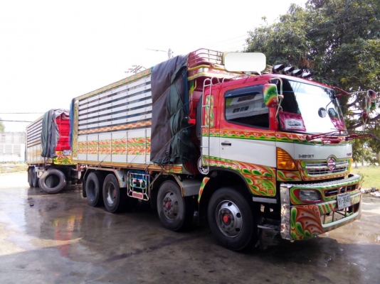 ขายรถ 24 ล้อพ่วงแม่-ลูกดัมพ์ HINO MEGA 344 แรงม้า 12 ล้อ ปี 2554 หางพ่วง 3 คานแท้ ราคา 3350000