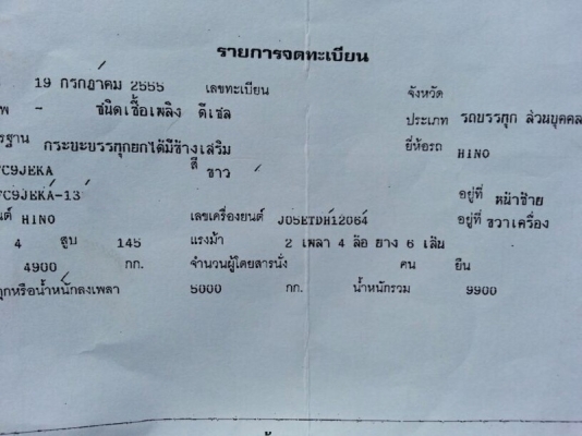 รถฮีโน่  6 ล้อ FC9J  150 แรงม้า.  ปี 55   ( รถวิ่ง 58,xxx กม. )   สนใจติดต่อ 081 - 6079515