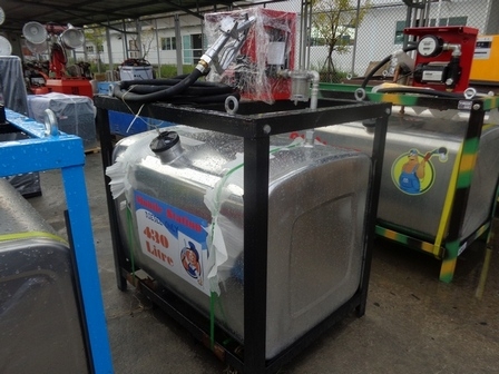 ขายถังน้ำมันพร้อมหัวจ่าย 430 Liter W/DC 12V Pump , Nozzle ect.