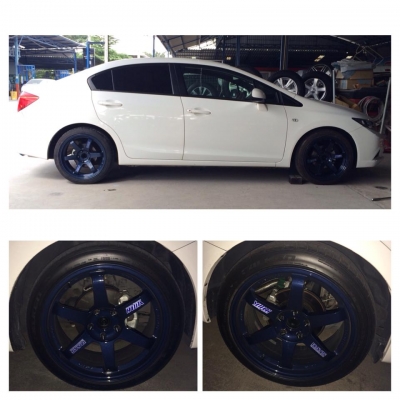 ขายล้อ TE37 ขอบ 18 กว้าง 8 ET 35 ยาง Falken ZE912 225/40/18 ปี 2013 ขาย 31000 บาท