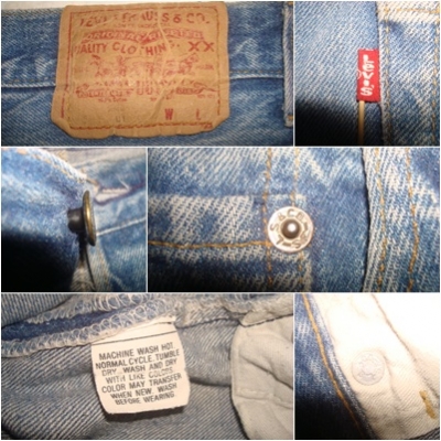 # 9707 # ยีนส์ Levi's 501 ผ้าทราย ของแท้ มือสอง เอว 34นิ้วครึ่ง ยาว 30 ก้านดำทุกเม็ด แป๊กเงิน usa
