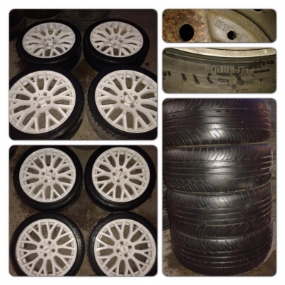 ขายแม็กมือ2ลาย Mugen ขอบ17 4รู100 + ยางปี10 ราคา7,900 บาทถูก