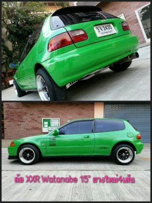 ขายCIVIC  EG เครื่องVTEC ค้ำล่างBEAKS ค้ำเสา C เฮสเดอร ลิ้นMUGEN ล้อWATANABEออฟลึกๆ