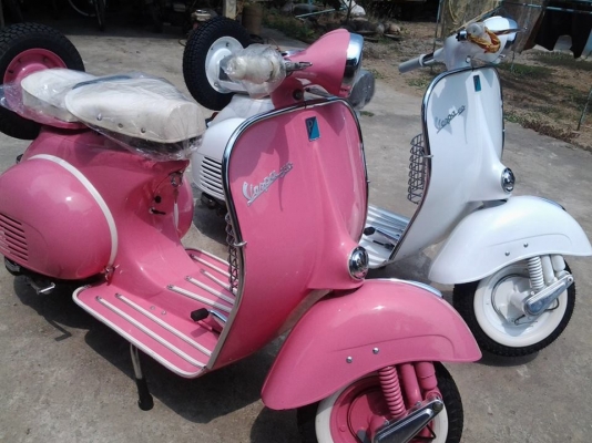 ขาย Vespa 64 อินเดีย สวยๆพร้อมขี่ เพิ่งทำเสร็จใหม่ๆ สีชมพูหวานๆ หรือสีขาวเรียบๆ ตามใจชอบครับราคาเพียงคันละ 48,500 บาท