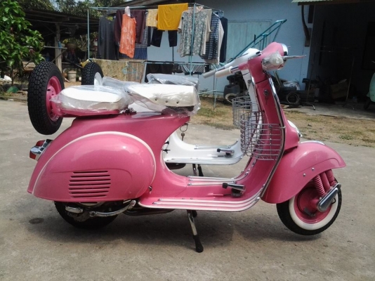 ขาย Vespa 64 อินเดีย สวยๆพร้อมขี่ เพิ่งทำเสร็จใหม่ๆ สีชมพูหวานๆ หรือสีขาวเรียบๆ ตามใจชอบครับราคาเพียงคันละ 48,500 บาท