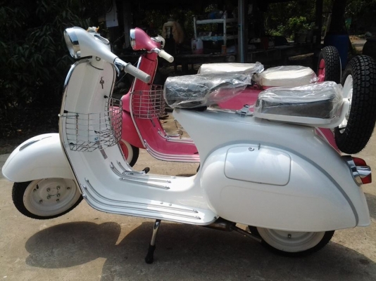 ขาย Vespa 64 อินเดีย สวยๆพร้อมขี่ เพิ่งทำเสร็จใหม่ๆ สีชมพูหวานๆ หรือสีขาวเรียบๆ ตามใจชอบครับราคาเพียงคันละ 48,500 บาท