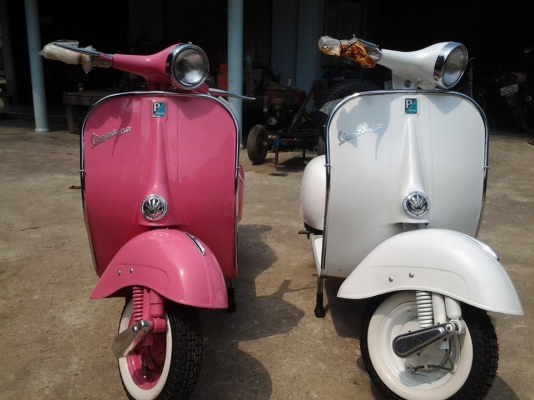 ขาย Vespa 64 อินเดีย สวยๆพร้อมขี่ เพิ่งทำเสร็จใหม่ๆ สีชมพูหวานๆ หรือสีขาวเรียบๆ ตามใจชอบครับราคาเพียงคันละ 48,500 บาท