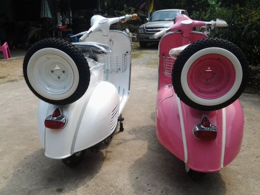 ขาย Vespa 64 อินเดีย สวยๆพร้อมขี่ เพิ่งทำเสร็จใหม่ๆ สีชมพูหวานๆ หรือสีขาวเรียบๆ ตามใจชอบครับราคาเพียงคันละ 48,500 บาท