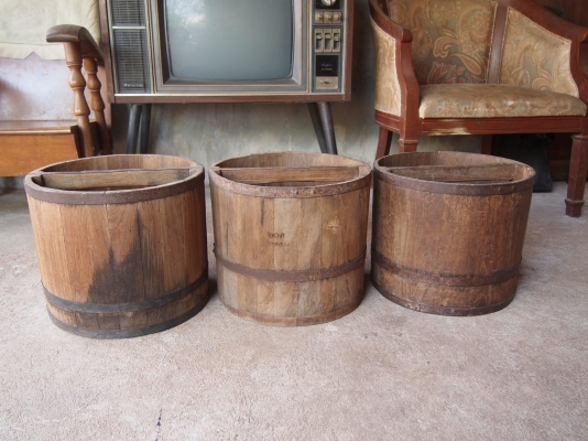 ถังตวงข้าวไม้สักโบราณ 20 ลิตร