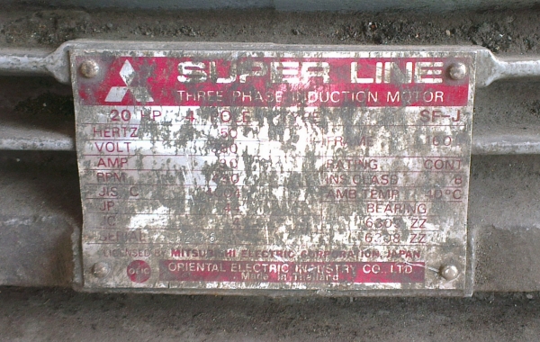 Sell> ขายมอเตอร์มือสอง มิตซู 3 เฟส 20 HP 1450 rpm นิ่มๆ เดิมๆ จัดไปเลยถูกๆ กำแพงแสน นครปฐมครับ