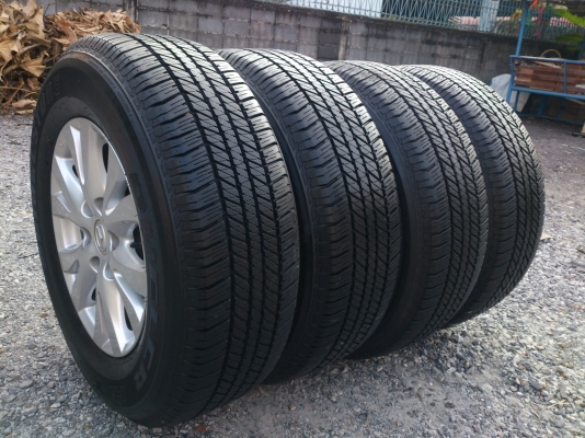 ขายแม็ก ALL NEW MAZDA พร้อมยางบริสโตน 265/65R17 ยางสัปดาห์ที่04 ปี13 ดอกยางสวยนิ่มลึกเท่ากันไม่ร้าวไม่แตกลายสภาพยาง 95\% จำนวน 1 ชุด