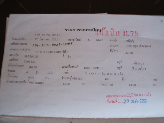 ต้องการขายรถดั๊ม 6 ล้อ อีซูซุ 155 แรงม้า