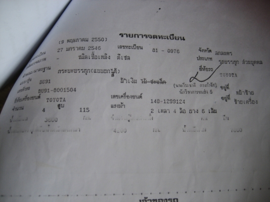 โตโยต้า BU 91  115 แรง  ดั้มท์