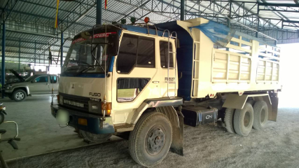 ขายรถบรรทุกสิบล้อดัมพ์ Mitsubishi turbo TF แท้ เครื่องเดิม 6D16 turbo เกียร์เดิม