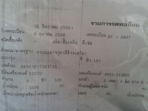 isuzu 115 ปี38 เครื่อง125แรง 5เมตร เอกสารพรอ้มโอน
