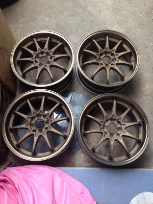 ขายล้อ CE28 ขอบ17 4/100  สีน้ำตาล ขอบชา สวยๆ 1ชุดครับ