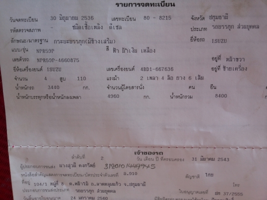 6 ล้อ ISUZU  NPR59P  เครื่อง 4BD1 ฝาดำ พวงมาลัยเพาเวอร์