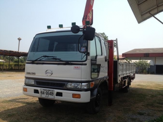 รถบรรทุก 6 ล้อ HINO JO8C กระบะเหล็ก + เครน TADANO ขาสูง สภาพดีพร้อมใช้งาน