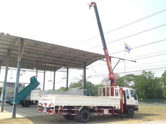 รถบรรทุก 6 ล้อ HINO JO8C กระบะเหล็ก + เครน TADANO ขาสูง สภาพดีพร้อมใช้งาน