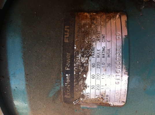 มอเตอร์เกียร์ทด FUJI ขนาด 200 W.ทดรอบแล้วหมุนที่ 36 รอบต่อนาที(มีตัวเดียว)