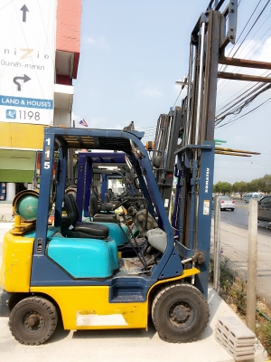 KOMATSUFG15-16ขนาด1.5ตันเสาสูง3เมตร เกียร์ธรรมดา เครื่องเบนซิลแก๊ส