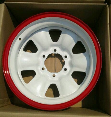 ขายล้อ OFF ROAD 16 ลบ 30 6 รู 139.7 สีขาวมุกขอบแดง ดำมุกขอบแดง และดำล้วน