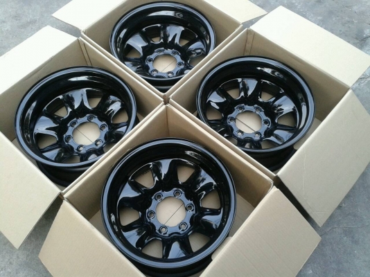 ขายล้อ OFF ROAD 16 ลบ 30 6 รู 139.7 สีขาวมุกขอบแดง ดำมุกขอบแดง และดำล้วน