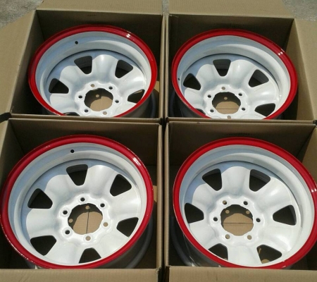 ขายล้อ OFF ROAD 16 ลบ 30 6 รู 139.7 สีขาวมุกขอบแดง ดำมุกขอบแดง และดำล้วน