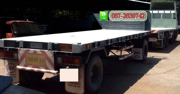 ขายรถบรรทุกพื้นเรียบ แม่-ลูก 12 ล้อ 1เพลา ยี่ห้อ HiNO ตัวแม่