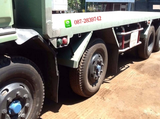 ขายรถบรรทุกพื้นเรียบ แม่-ลูก 12 ล้อ 1เพลา ยี่ห้อ HiNO ตัวแม่