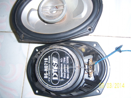 ชุดลำโพงรถยนต์ 1 คู่  DTS DS-HQ718  6"x9" 3way coaxial speaker