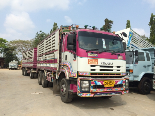 ISUZU DECA 360 hp กระบะคอกเกษตร ลูกพ่วง 3 คาน