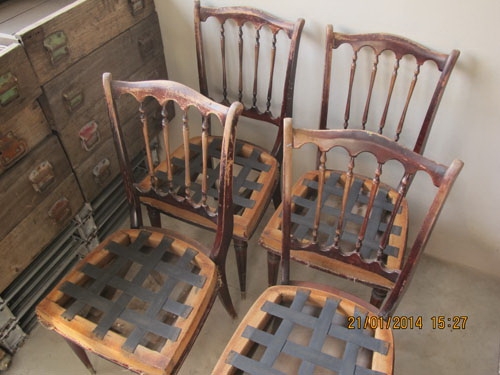 ขายเก้าอี้โบราณฝรั่งเศษแท้ ไม้มะฮอกกานี4ตัว