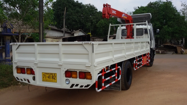 ขายรถบรรทุก 6 ล้อ ติดเครน 5 ตัน 4 ปอก ท้องV ขาไขว้ HINO FF3HPLA 195 สภาพพร้อมใช้งาน  K.อู๊ด 081-2995537
