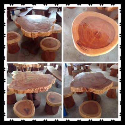 ซื้อแล้วโชคดีครับ----โต๊ะไม้ลายสวย พร้อมเก้าอี้----