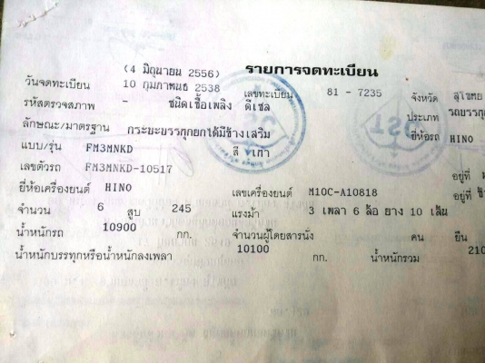 รถสิบล้อ HINO 3M รถปี 38 รถสวย เครื่องเนี๊ยบ ชอบราคาเท่าไรต่อรองได้ครับ