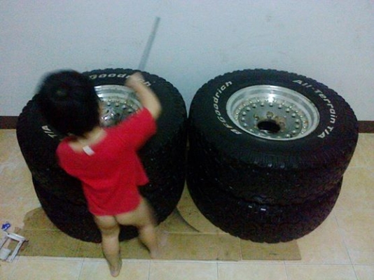 ล้อ15ออฟโรดแบบหยดน้ำเก่า4ล้อพร้อมยางบีเอฟ