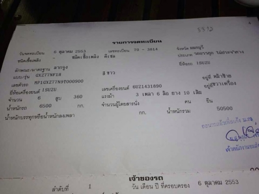 ขายเล่มทะเบียนอีซูซู GXZ77NF1H พร้อมครัชซีให้ 1 เส้นครับ