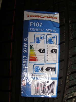 ยาง 235 45 17 TRACMAX F 107 ราคาเพียง 2,500 บาท