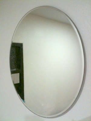 ขายกระจกเงา ทรงกลม ตัดขอบใหม่เอี่ยม กว้าง 24 นิ้วTel.085-150-9040 850 บาท