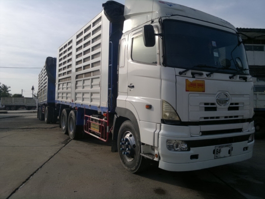ขายรถพ่วง 24 ล้อ 2 เพลา แม่-ลูก กระบะเหล็กคอกเกษตรไม่ดั้ม HINO ซีรี้.700 ปี.15-09-54 สภาพรถ 90\% สนใจโทรคุยเลย