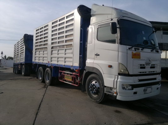 ขายรถพ่วง 24 ล้อ 2 เพลา แม่-ลูก กระบะเหล็กคอกเกษตรไม่ดั้ม HINO ซีรี้.700 ปี.15-09-54 สภาพรถ 90\% สนใจโทรคุยเลย