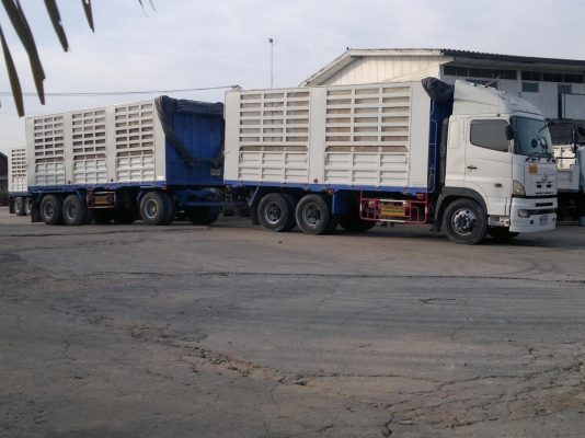 ขายรถพ่วง 24 ล้อ 2 เพลา แม่-ลูก กระบะเหล็กคอกเกษตรไม่ดั้ม HINO ซีรี้.700 ปี.15-09-54 สภาพรถ 90\% สนใจโทรคุยเลย