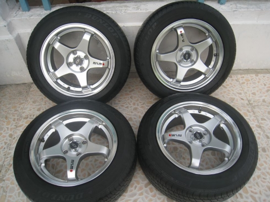 ขายล้อแม็ก JRD NISMO 15"x6.5" et38 4/100 + ยางปี11 (081-3747940)