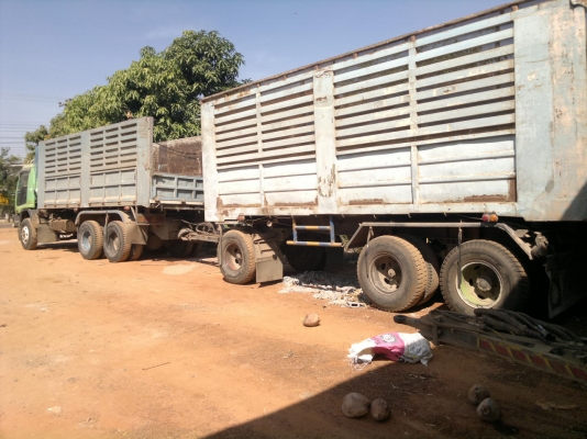 ขายรถพ่วง 22 ล้อ 2 เพลา แม่-ลูก กระบะเหล็กคอกเกษตรดั้ม ISUZU 240 วางเครื่อง.6WA1-360 แรง รถพร้อมใช้สนใจรีบจองด่วน