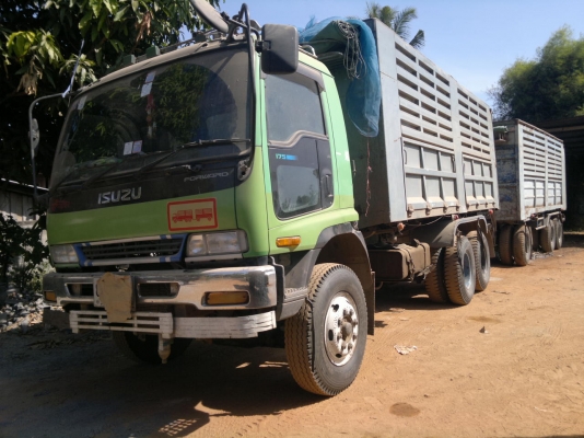 ขายรถพ่วง 22 ล้อ 2 เพลา แม่-ลูก กระบะเหล็กคอกเกษตรดั้ม ISUZU 240 วางเครื่อง.6WA1-360 แรง รถพร้อมใช้สนใจรีบจองด่วน