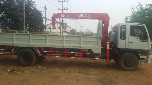 ขายรถบรรทุก 6 ล้อ ติดเครน 3.7 ตัน 3 ปอก ท้องV ขาเหลี่ยม HINO FF3HPLA 195 ห้างแท้ เบรคทิพพี่ พวงมะลัยพาวเพอร์ สภาพพร้อมใช้งาน  K.อู๊ด 081-2995537