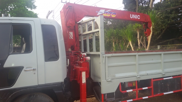 ขายรถบรรทุก 6 ล้อ ติดเครน 3.7 ตัน 3 ปอก ท้องV ขาเหลี่ยม HINO FF3HPLA 195 ห้างแท้ เบรคทิพพี่ พวงมะลัยพาวเพอร์ สภาพพร้อมใช้งาน  K.อู๊ด 081-2995537