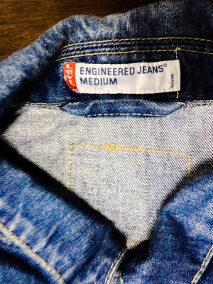 ขาย เสื้อยีนส์ Mens LEVI's Designer Engineered Jeans Indigo Denim Jacket Size M